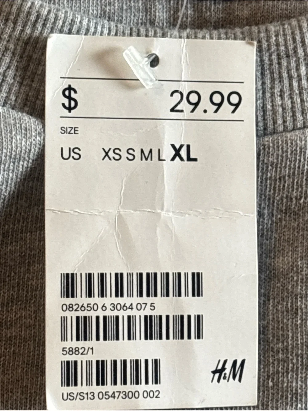 H&M Divided Crewneck Sweatshirt Grey Men's Size X-Large Pullover New